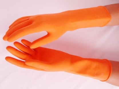 ถุงมือยางสีส้ม - ถุงมือยางสีส้มแม่บ้าน